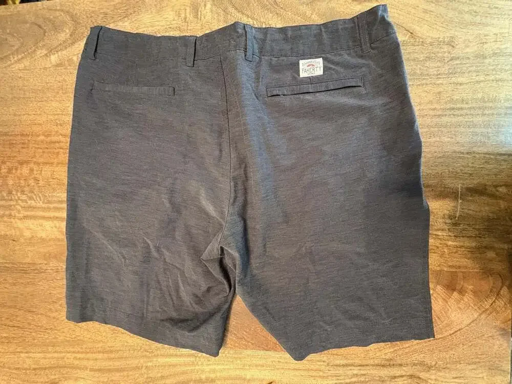 Faherty Shorts Mens 38 Gray All Day Chino 8 Inch Inseam Stretch Casual Summer